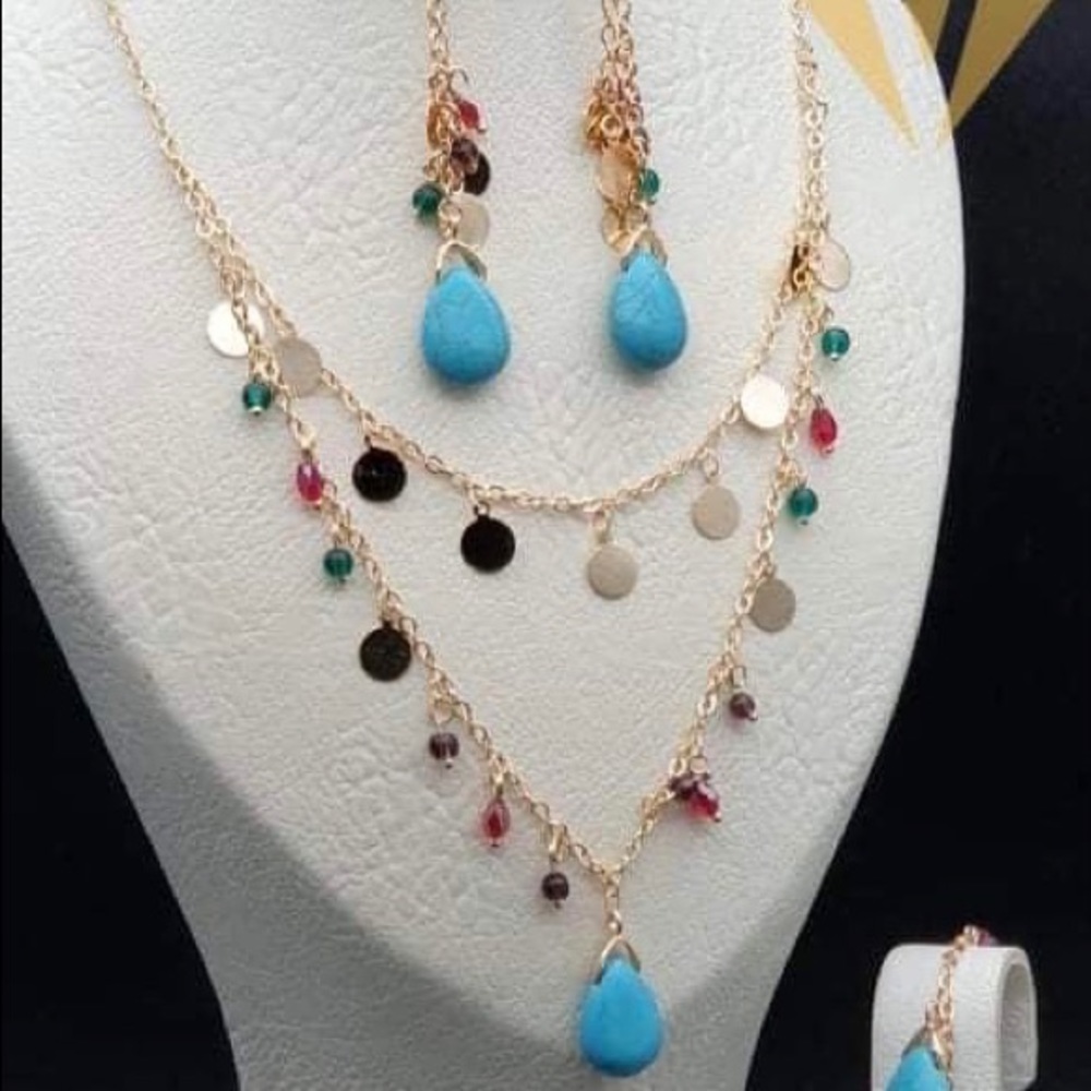 Brand new turquoise necklace bracelet  earring set
